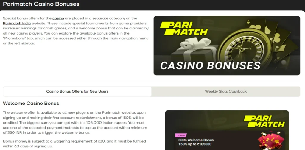 Parimatch Casino Review 2024: Get 150% Up to ₹ 105,000