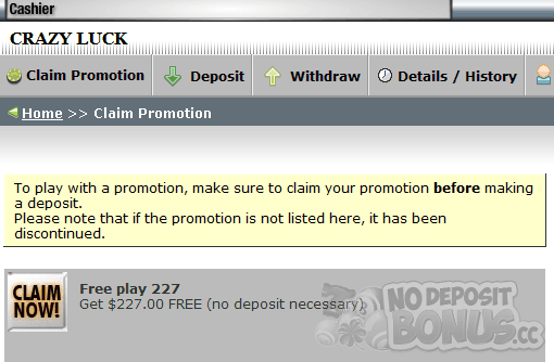 no deposit bonus existing players