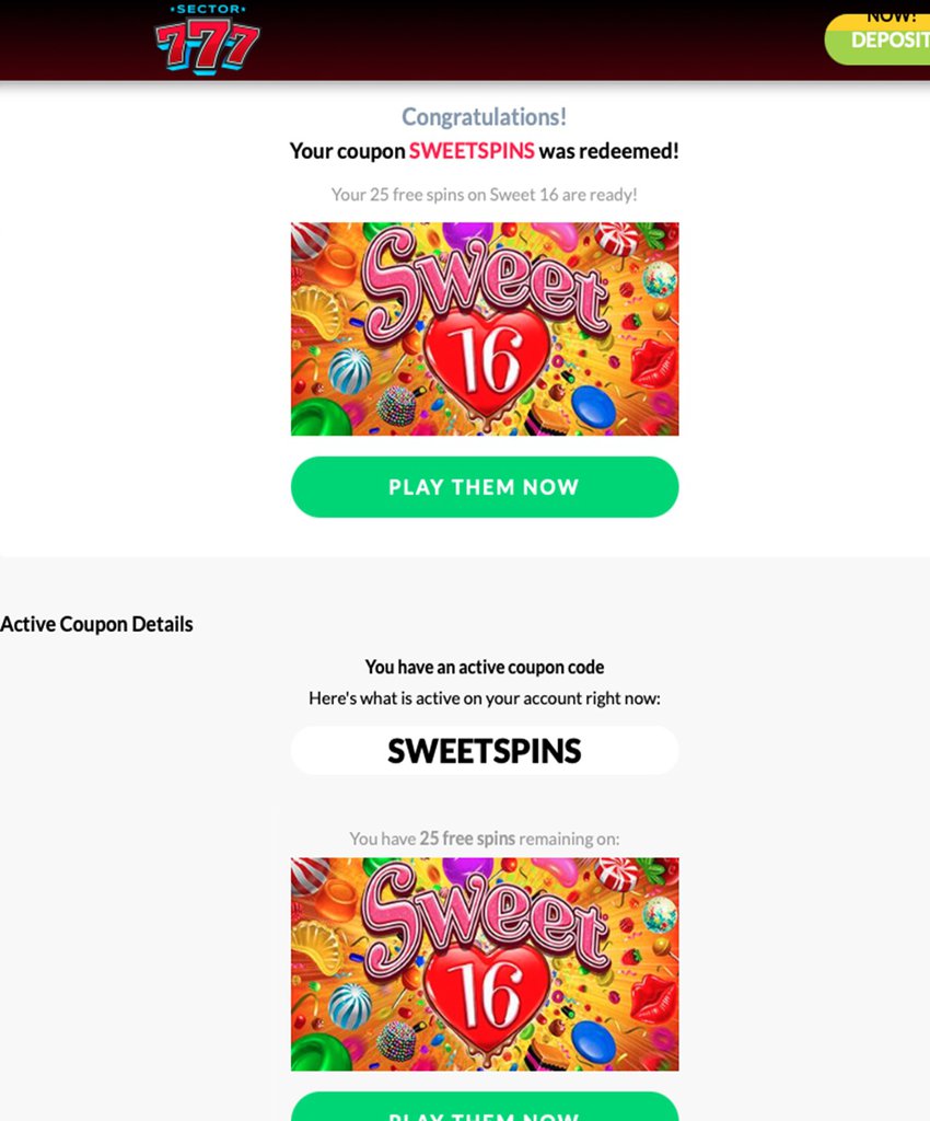 Sector 777 Casino No Deposit Bonus Codes Feb 2025 | 125+ FS